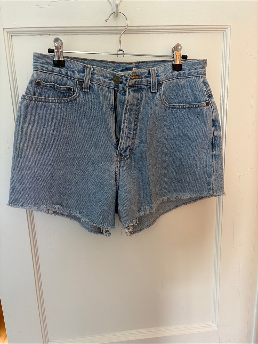 Newport News Light Blue High-Rise Denim Shorts